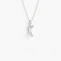 Leaping Figure Pendant in 925 sterling silver, hanging from a fine chain