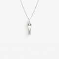 Reaching Figure Pendant in 925 sterling silver, hanging from a fine chain