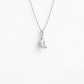 Stillness Figure Pendant in 925 sterling silver, hanging from a fine chain